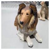 3 Dog Figurines Sandicast Boston Terrier Living Stone Great Dane Pup Collie Sheltie