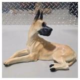 Great Dane Dog Decor Lot - Signed Large Hand Painted Dog Figurine, Puppy Figure, Spoiled Dogs Sign