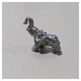 6 Pc Silver Tone Mini Animal Figurine Lot Squirrel, Turtle, Dog, Elephant, Bear, Mouse