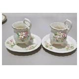 Mixed Floral China Lot - Cups, Saucers, Plates and Small Covered Dish