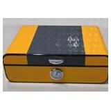 Yellow Cigar Humidor Box with Hygrometer