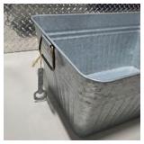 Galvanized Metal Utility Tub Planter Beverage Bin w Handles Rustic Farmhouse Decor