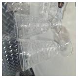 6 Clear Pedestal Glasses + Christmas Tree Candy Dish + 24% Lead Crystal Candle Holder Lot