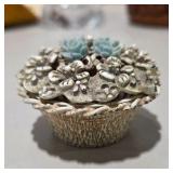 Vintage Dresser Vanity Accessories Lot Crystal Bottle, Beaded Bag, Carved Wood Boxes & More Decor