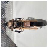 Vintage Handcrafted Wooden Motorcycle Model Desk Shelf Decor Black Seat Headlight