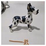 Great Dane Figurine Lot -  Harlequin Great Dane Living Stone 1987 Adult Figure + Mini Blue Witch Dog Figure