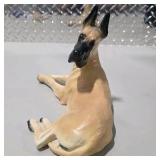Great Dane Dog Decor Lot - Signed Large Hand Painted Dog Figurine, Puppy Figure, Spoiled Dogs Sign