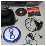 Large CD Lot with Portable CD Player, Headphones, Case, Bob Marley CD  & Many More