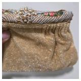Vintage Beaded Evening Purse - Made in France - Mirror and Coin Purse