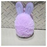 Easter Bunny Decor Lot - Plush Bunny Bag and 2 Figurines