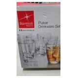 Drinkware Lot - Bormioli Rocco Pulsar Set, Crofton Stemless Wine Glasses and Skull Glasses
