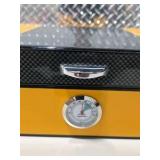 Yellow Cigar Humidor Box with Hygrometer