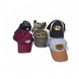 Lot of 4 Snapback Hats and 2 Visor - Adidas, Ariat, Mizzou, Yellowstone, and More