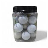 Golf Ball Lot in Plastic Jar - Mixed Brands