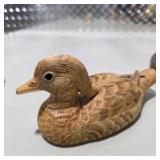 Great Dane Decor Lot Large Seated Dog Figurine, Small Dog Figure, Signed Duck Carving