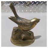 Brass Tone Country Decor Lot Bird Figurine, Farmer Statue, Flying Ducks Geese - 3 Pc