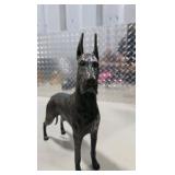 Great Dane Collector Lot - Large Standing Great Dane Statue, Small Standing Great Dane Figurine, Reclining Dog Figure, Wall Hook Decor