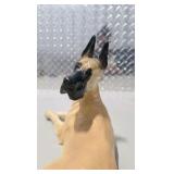 Great Dane Dog Decor Lot - Signed Large Hand Painted Dog Figurine, Puppy Figure, Spoiled Dogs Sign
