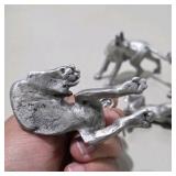 8 Piece Metal Pewter Dog Figurine Lot - Multiple Great Dane Sculptures Variety of Sizes