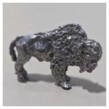 6 Pc Silver Tone Mini Animal Figurine Lot Dragon, Bear, Dog, Donkey, Buffalo, Koala