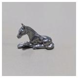 Vintage Style Silver Tone Mini Animal Figurines Lot 6 - Bear, Cat, Elephant, Deer, Horse, Bunny Rabbit