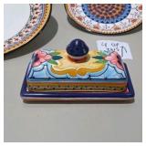 Mixed Dishware Lot - Decorative Plates, Bowls, Cups and Butter Dish