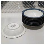 Blue Rim Dish Set - Plates, Bowls and Saucers