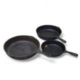 Cast Iron Skillet Lot - 3 Pans