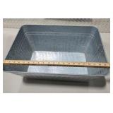 Galvanized Metal Utility Tub Planter Beverage Bin w Handles Rustic Farmhouse Decor