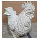 Large Cast Stone Rooster Statue Garden Decor Farmhouse Outdoor Chicken Sculpture small damage