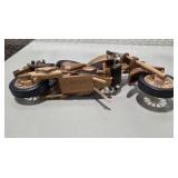 Vintage Handcrafted Wooden Motorcycle Model Desk Shelf Decor Black Seat Headlight