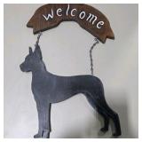 Great Dane Collector Holiday Decor Lot Welcome Sign, Christmas Stocking, Ornaments, Wall Decor