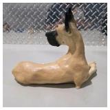 Great Dane Dog Decor Lot - Signed Large Hand Painted Dog Figurine, Puppy Figure, Spoiled Dogs Sign