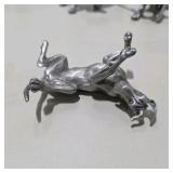 8 Piece Metal Pewter Dog Figurine Lot - Multiple Great Dane Sculptures Variety of Sizes