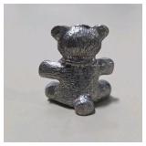 Silver Tone Mini Figurines 5 Pc Owl Bear Monkeys cow  Animal Lot