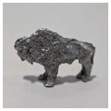 6 Pc Silver Tone Mini Animal Figurine Lot Dragon, Bear, Dog, Donkey, Buffalo, Koala