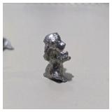 7 Pc Silver Tone Animal Figurine Lot Dogs Cats Pig Mini Metal Collectibles Set