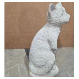 Concrete Sitting Cat Garden Statue Gray Cast Stone Outdoor Yard Porch Decor