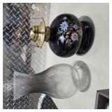 Lot Vintage Style Decor - Seth Thomas Candid Clock, Oil Lamp, DEMDACO Giving Heart