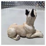 Great Dane Decor Lot Large Seated Dog Figurine, Small Dog Figure, Signed Duck Carving