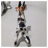 Great Dane Figurine Lot -  Harlequin Great Dane Living Stone 1987 Adult Figure + Mini Blue Witch Dog Figure