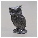 Silver Tone Mini Figurines 5 Pc Owl Bear Monkeys cow  Animal Lot
