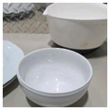 Mixed White and Gray Dishware Lot - Plates, Bowls, Mugs and Serving Bowl