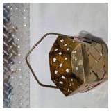 Vintage Gold Tone Swan Decor Lot Crystal Accent Candle Holders Basket Centerpiece