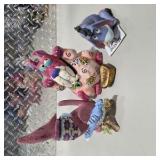 Vintage Lefton Blue Jay, Disney Eeyore Ornament, Sassy Rock, Cat Figurine Decor Lot