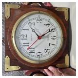 Decor Lot - Howard Miller Weather Station, Nautical Wood Clock, Globe Bookends, Carved Wood Jar