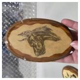 Lot of 4 Pieces Great Dane Dog Art Lot Hand Painted Agate Slabs and Hand Painted Wood Plaques AMCDC Award