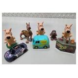Vintage Style Scooby Doo Lot Mystery Machine, Scooby, Scrappy Wind-Up Toy, Car Figures 8pcs