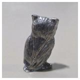 Silver Tone Mini Figurines 5 Pc Owl Bear Monkeys cow  Animal Lot