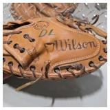 Vintage Wilson Baseball Mitt with Ball